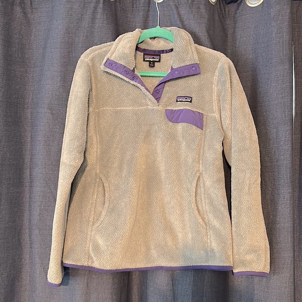 Patagonia Re-Tool Snap-T Fleece Pullover - Women’s M Grey/Purple